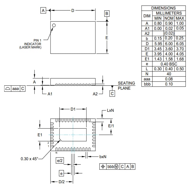 Mechanical Drawing - Semtech GS3241 3G-SDI Re-timing Adaptive Cable Equalizer
